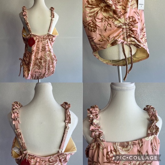 NWT Romantic Floral Print Flutter Sleeve Medium Coverage One Piece Swim SIZE 1X - Picture 11 of 17